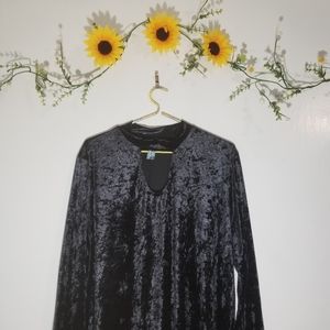 M.FASIS black velvet long sleeve cowl neck dress